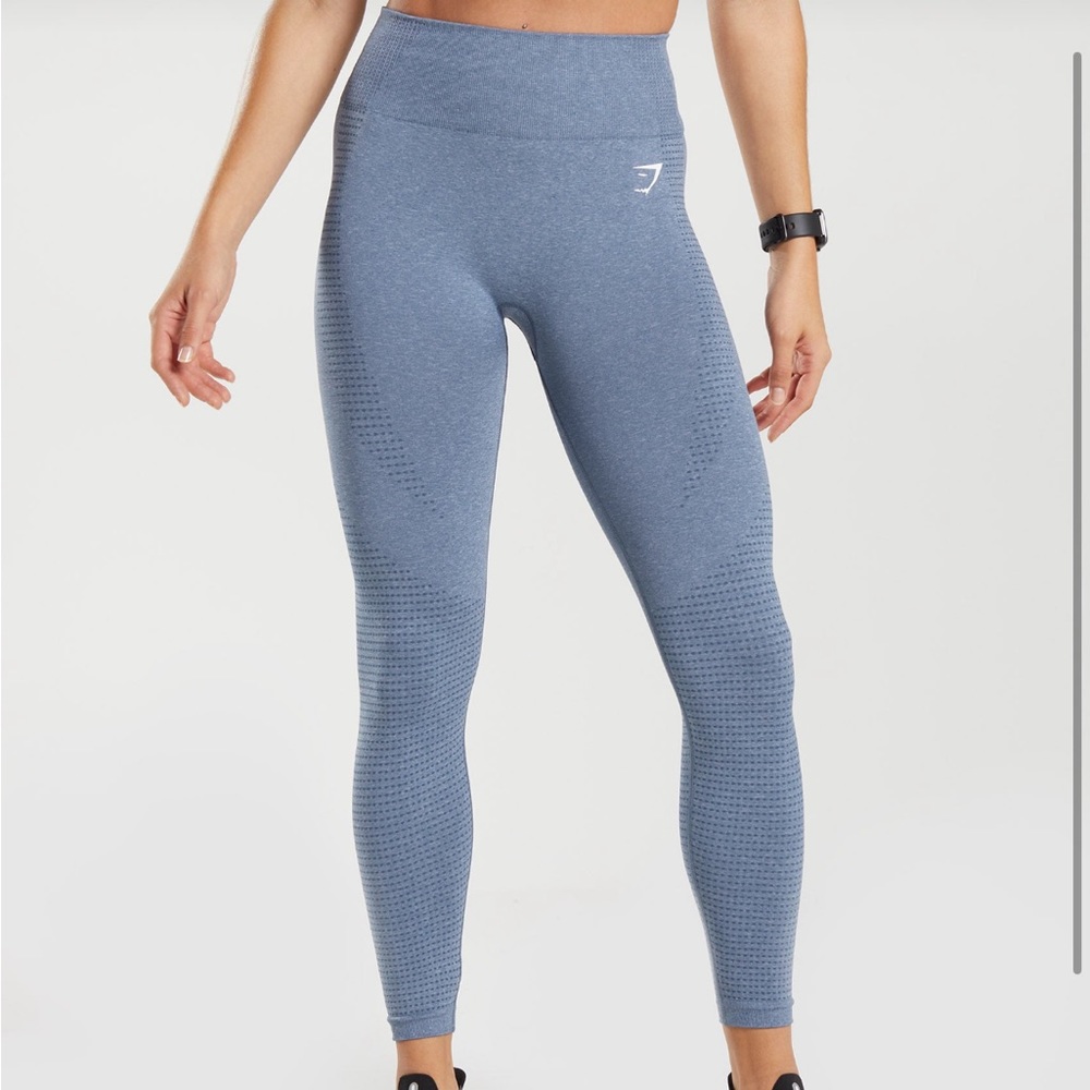 EUC Gymshark Vital Seamless 2.0 Leggings in Evening Blue Marl Size M